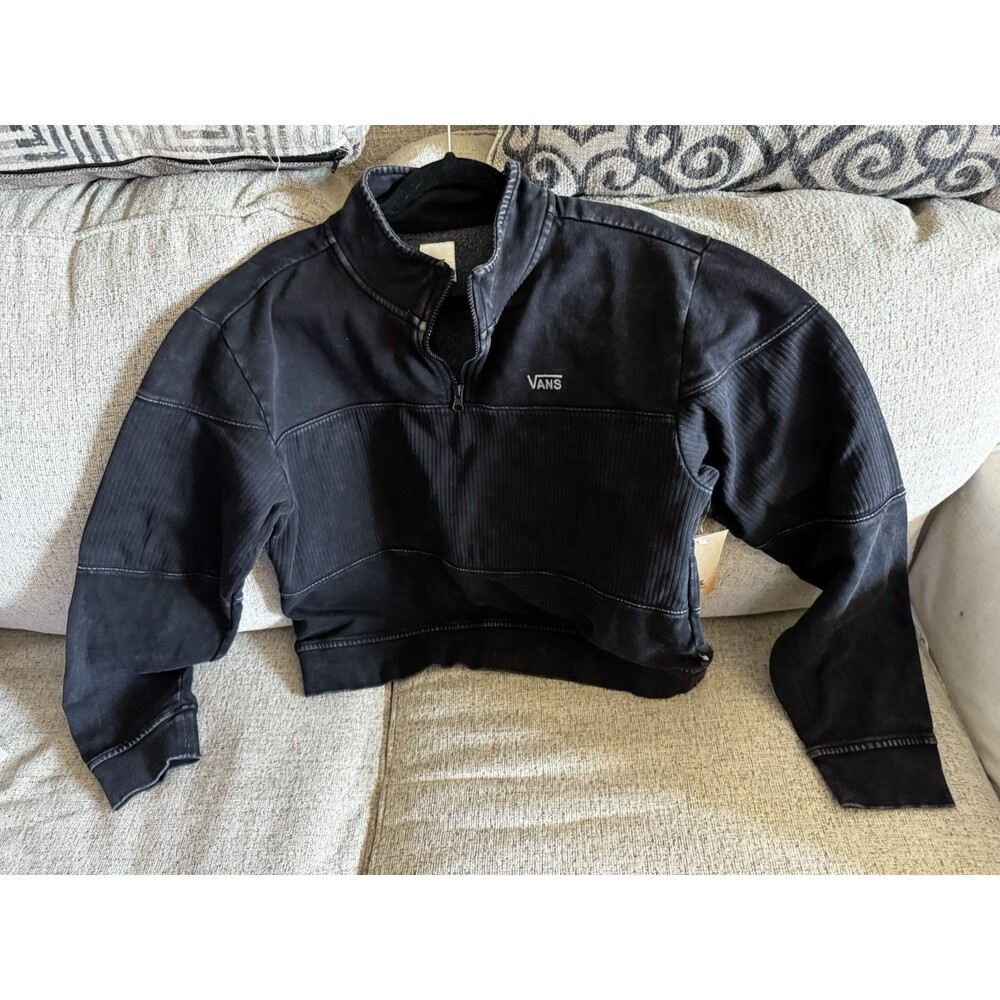 Vans Women’s Concrete Mock Quarter Zip Swt/black Size Large